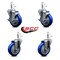Service Caster 4'' Blue Poly Wheel Swivel 7/16'' Grip Ring Stem Caster Set 2 Brakes, 4PK GR20S414-PPUB-BLUE-TLB-716138-2-S-2 - alternate 4